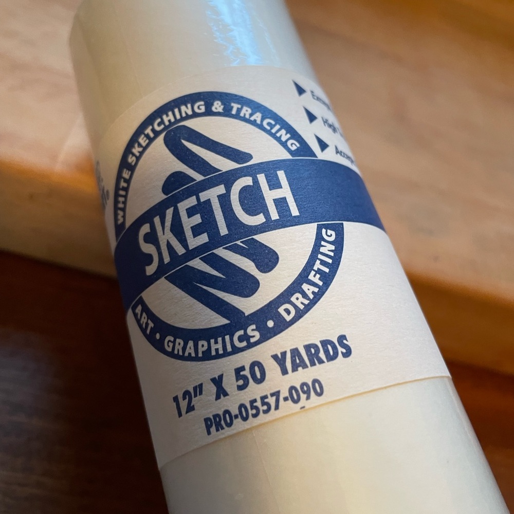 Pro Art 12”x 50 Yd White Sketch Paper